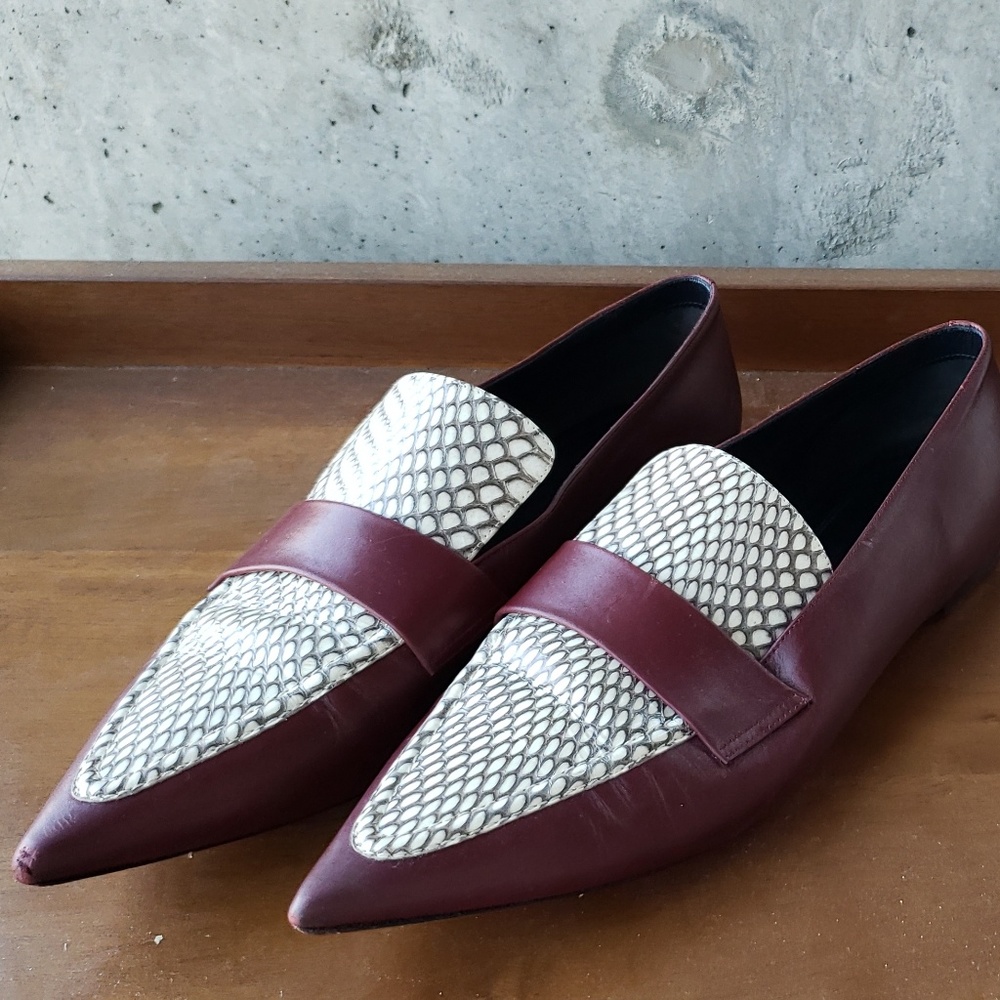 Celine Snakeskin Loafers (Burgundy, Size 39) - Picture 7 of 7